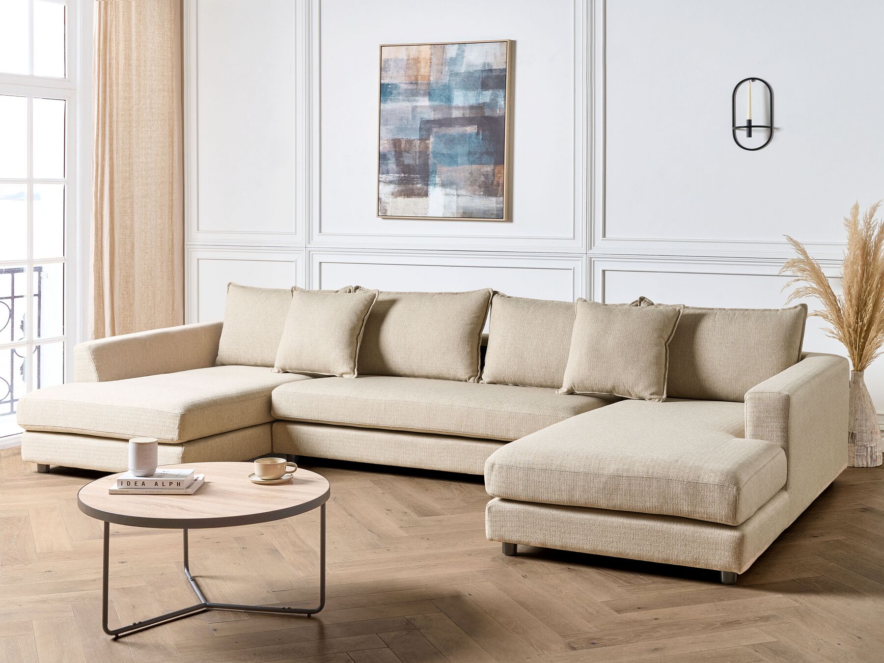 Corner Sofa LILVIKEN Fabric Beige 5 Seater