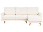 Sofa Bed SIRO Boucle Off-White with Storage 3 Seater Left Hand