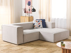 Left Hand 2 Seater Corner Sofa Beige VERNON