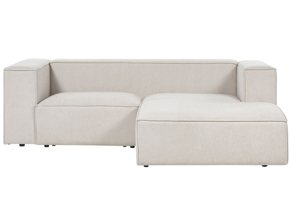 Left Hand 2 Seater Corner Sofa Beige VERNON