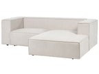 Left Hand 2 Seater Corner Sofa Beige VERNON