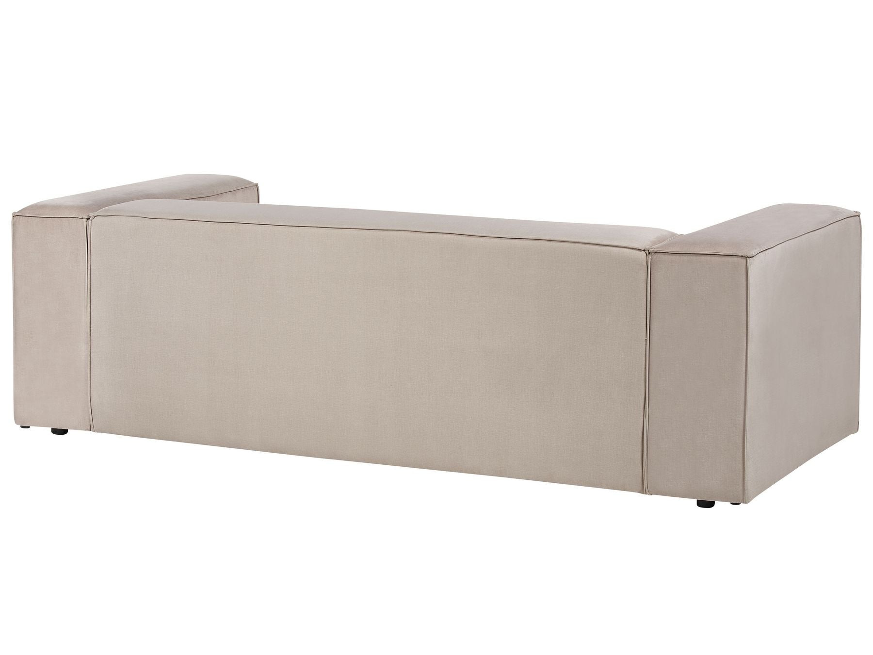 Left Hand Velvet 2 Seater Corner Sofa Taupe Beige VERNON