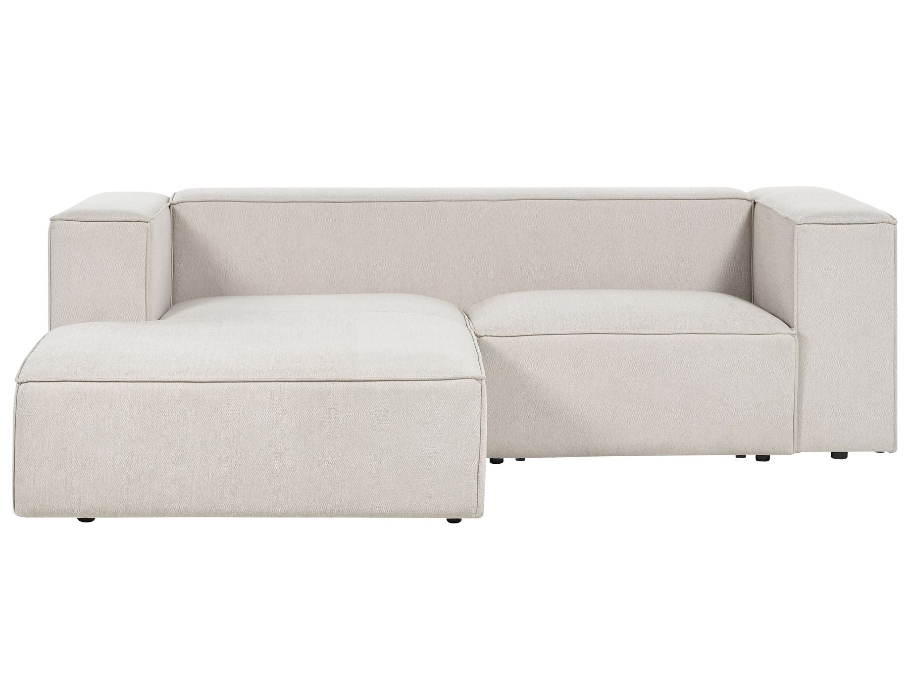 Right Hand 2 Seater Corner Sofa Beige VERNON