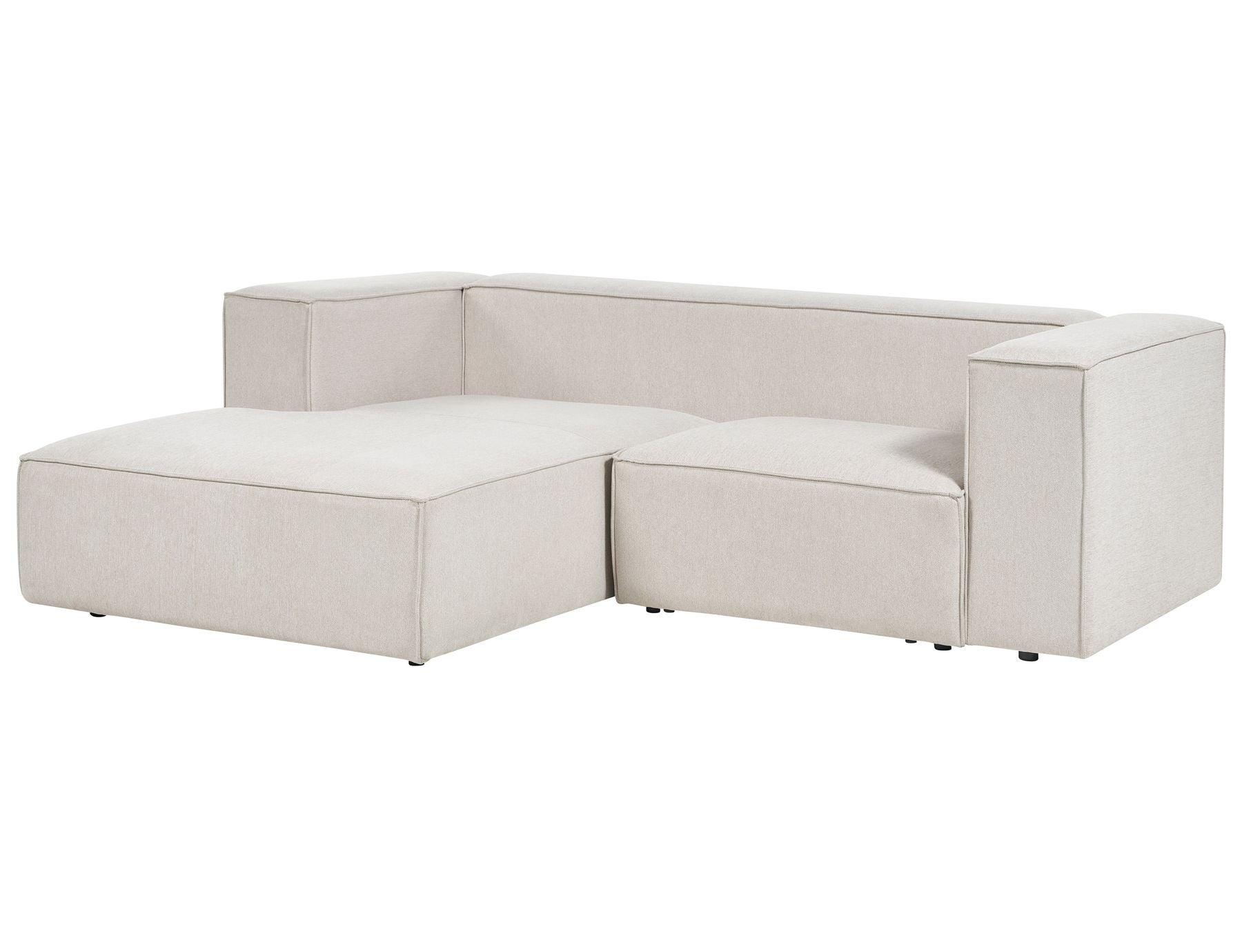 Right Hand 2 Seater Corner Sofa Beige VERNON