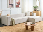 Left Hand 3 Seater Corner Sofa Beige VERNON