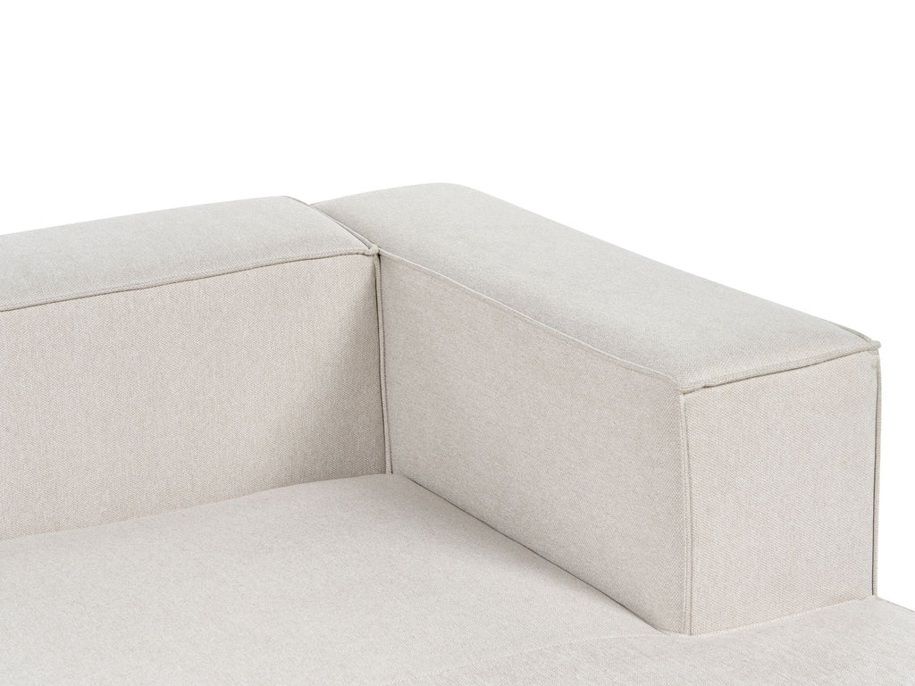 Left Hand 3 Seater Corner Sofa Beige VERNON