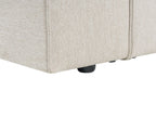 Left Hand 3 Seater Corner Sofa Beige VERNON