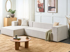 Right Hand 3 Seater Corner Sofa Beige VERNON