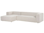 Right Hand 3 Seater Corner Sofa Beige VERNON