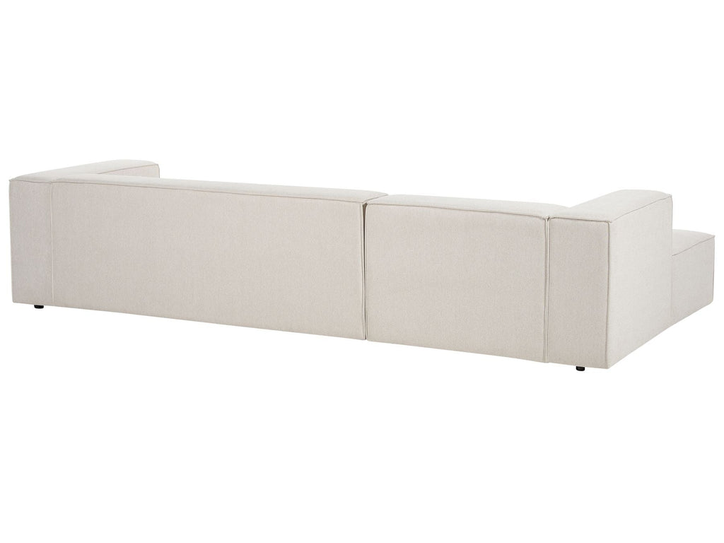 Right Hand 3 Seater Corner Sofa Beige VERNON