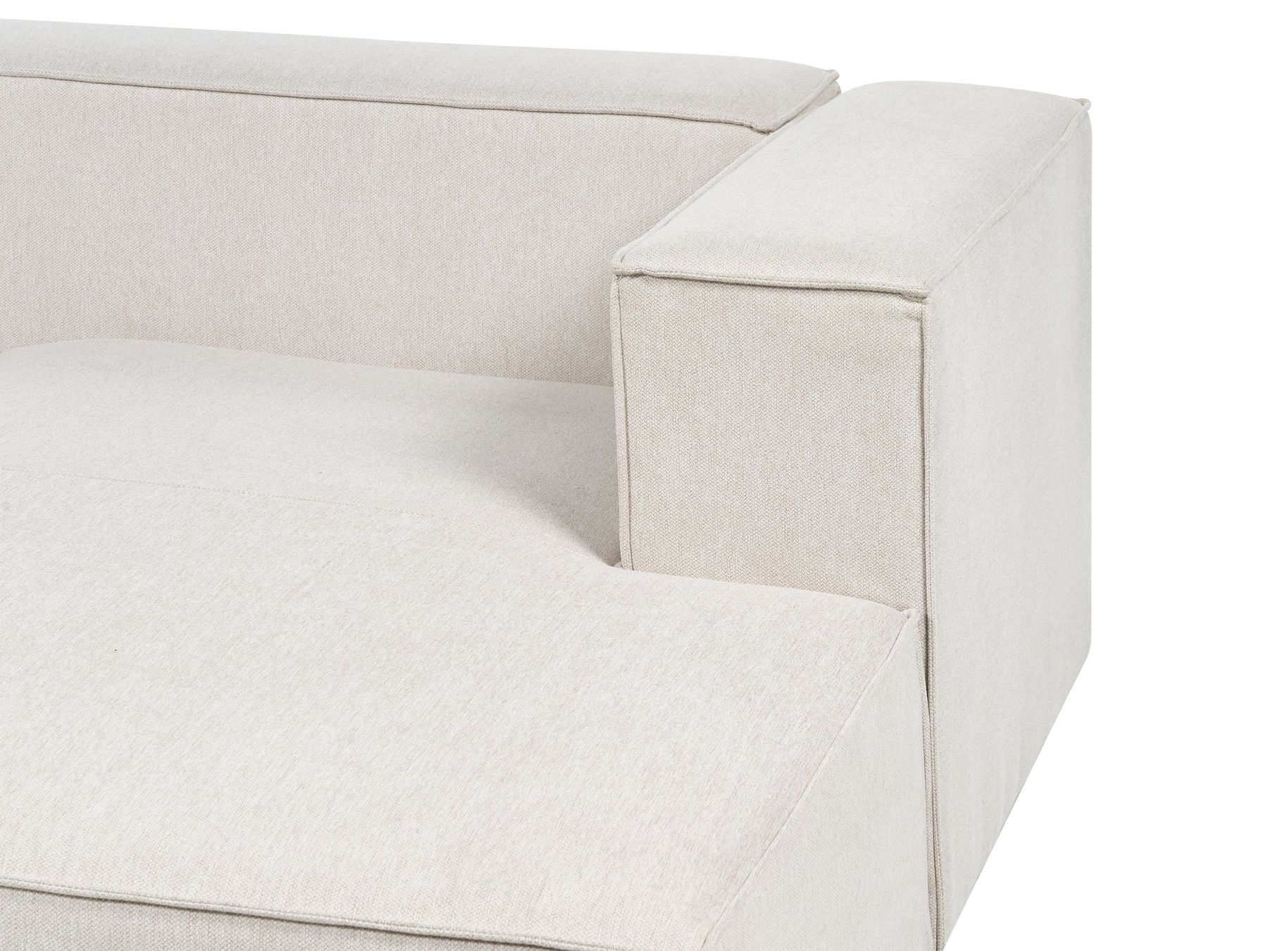 Right Hand 3 Seater Corner Sofa Beige VERNON