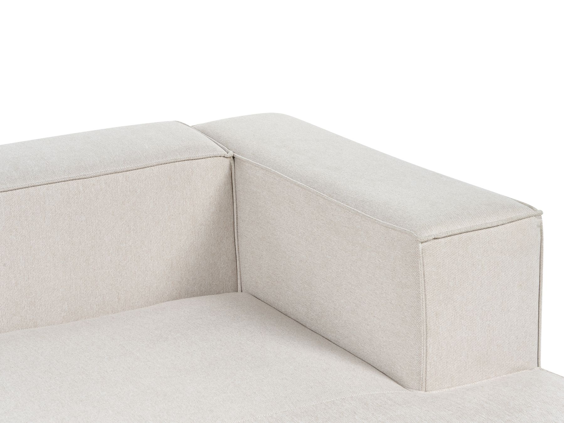Right Hand 3 Seater Corner Sofa Beige VERNON