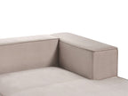 Right Hand Velvet 3 Seater Corner Sofa Taupe Beige VERNON