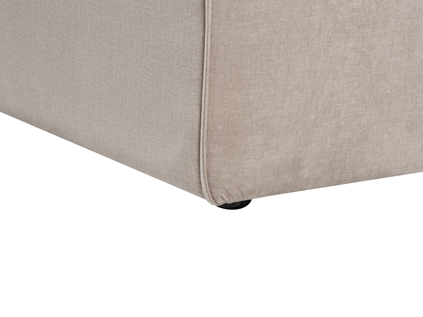 Right Hand Velvet 3 Seater Corner Sofa Taupe Beige VERNON