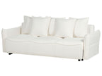 Sofa Bed KRAMA Boucle White with Storage 3 Seater