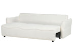 Sofa Bed KRAMA Boucle White with Storage 3 Seater