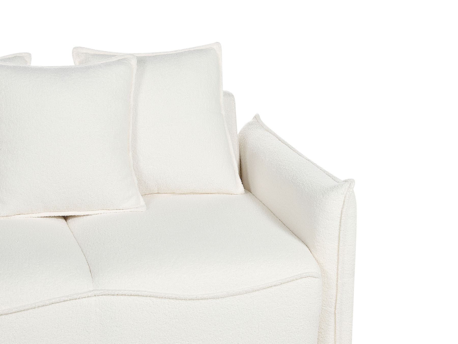 Sofa Bed KRAMA Boucle White with Storage 3 Seater