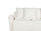 Sofa Bed KRAMA Boucle White with Storage 3 Seater