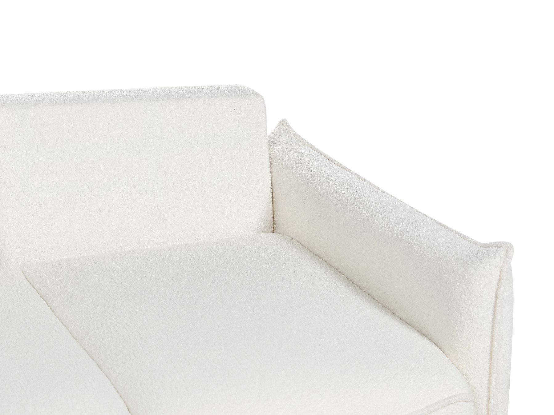 Sofa Bed KRAMA Boucle White with Storage 3 Seater