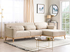 Corner Sofa SIMOS Corduroy Light Beige 3 Seater Left Hand