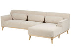 Corner Sofa SIMOS Corduroy Light Beige 3 Seater Left Hand