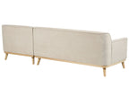 Corner Sofa SIMOS Corduroy Light Beige 3 Seater Left Hand