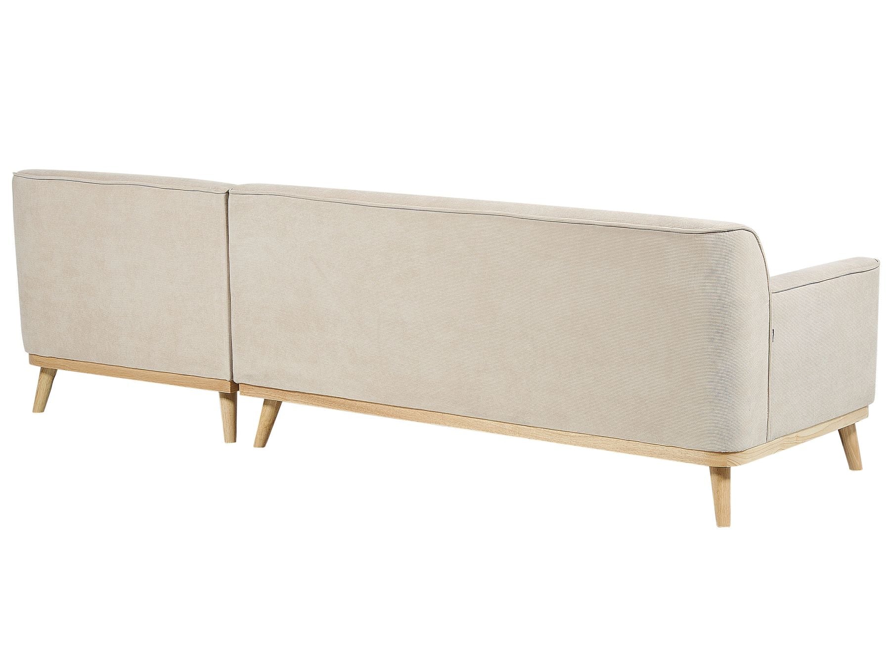 Corner Sofa SIMOS Corduroy Light Beige 3 Seater Left Hand