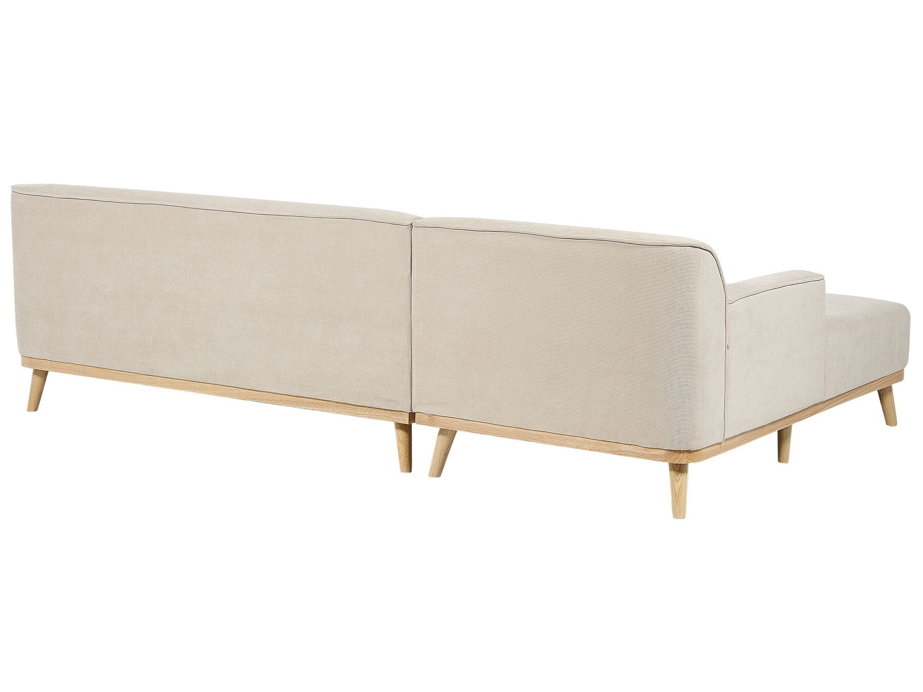 Corner Sofa SIMOS Corduroy Light Beige 3 Seater Right Hand