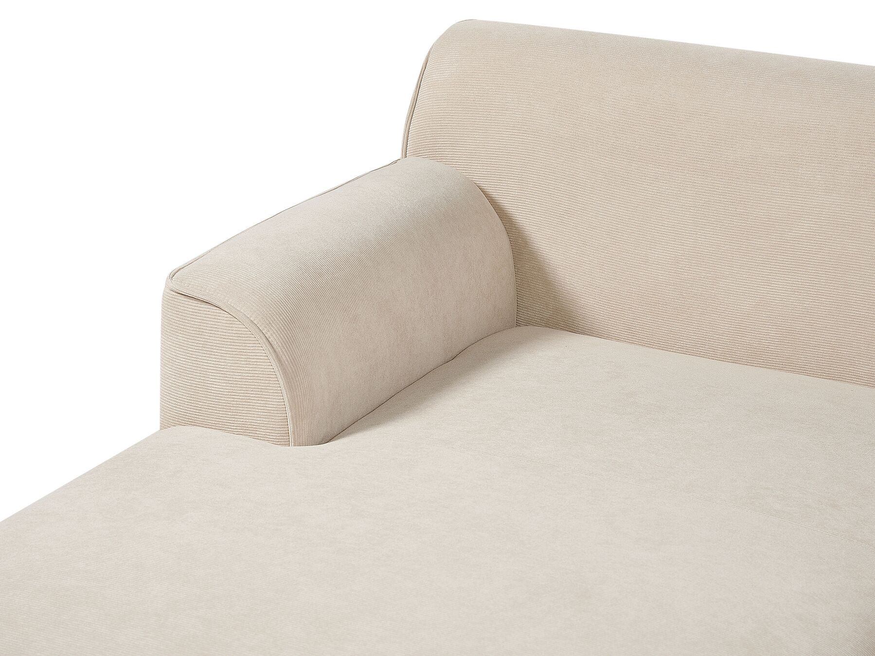 Corner Sofa SIMOS Corduroy Light Beige 3 Seater Right Hand