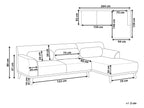 Corner Sofa SIMOS Corduroy Light Beige 3 Seater Left Hand