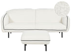 Boucle Sofa with Ottoman White TONSBERG