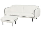 Boucle Sofa with Ottoman White TONSBERG