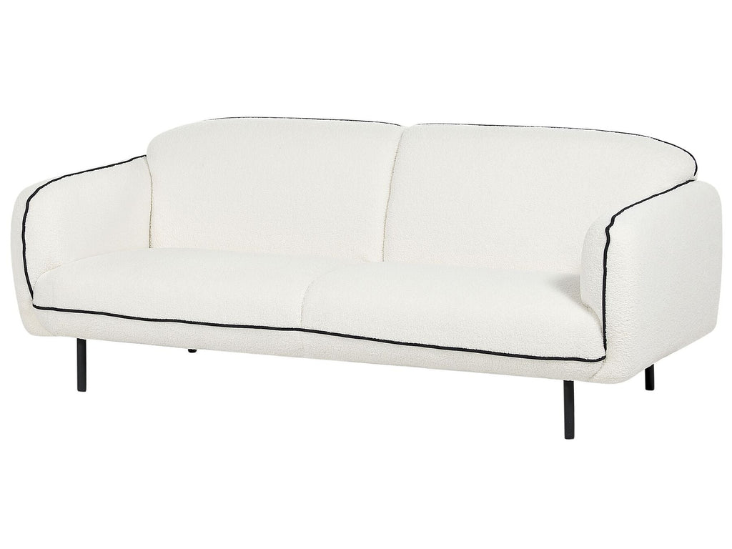 Boucle Sofa with Ottoman White TONSBERG
