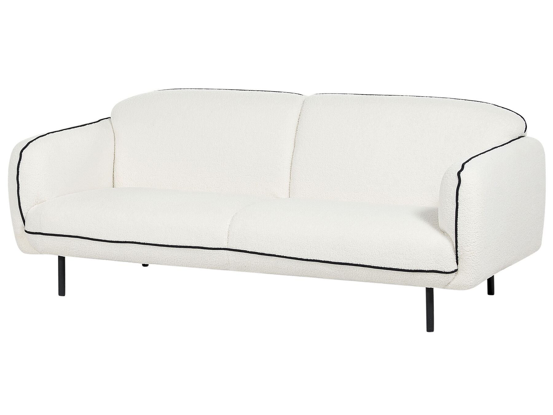 Boucle Sofa with Ottoman White TONSBERG