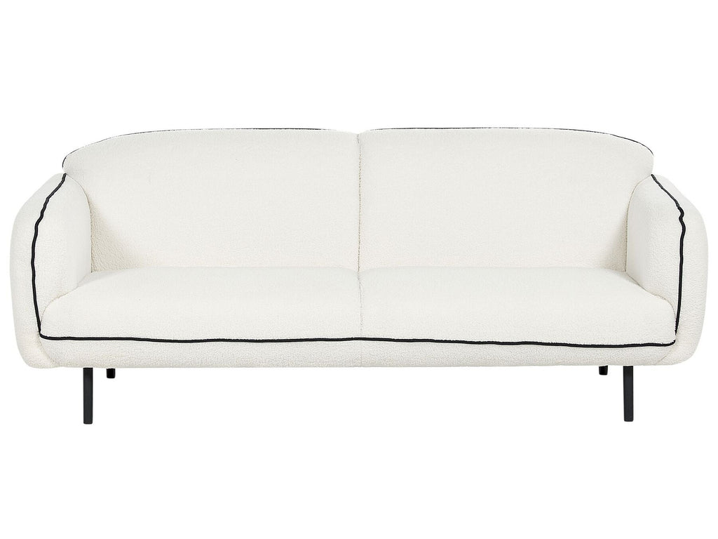 Boucle Sofa with Ottoman White TONSBERG
