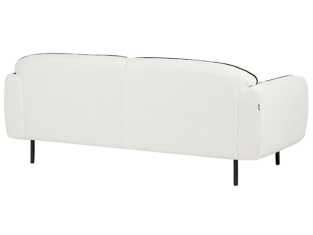 Boucle Sofa with Ottoman White TONSBERG