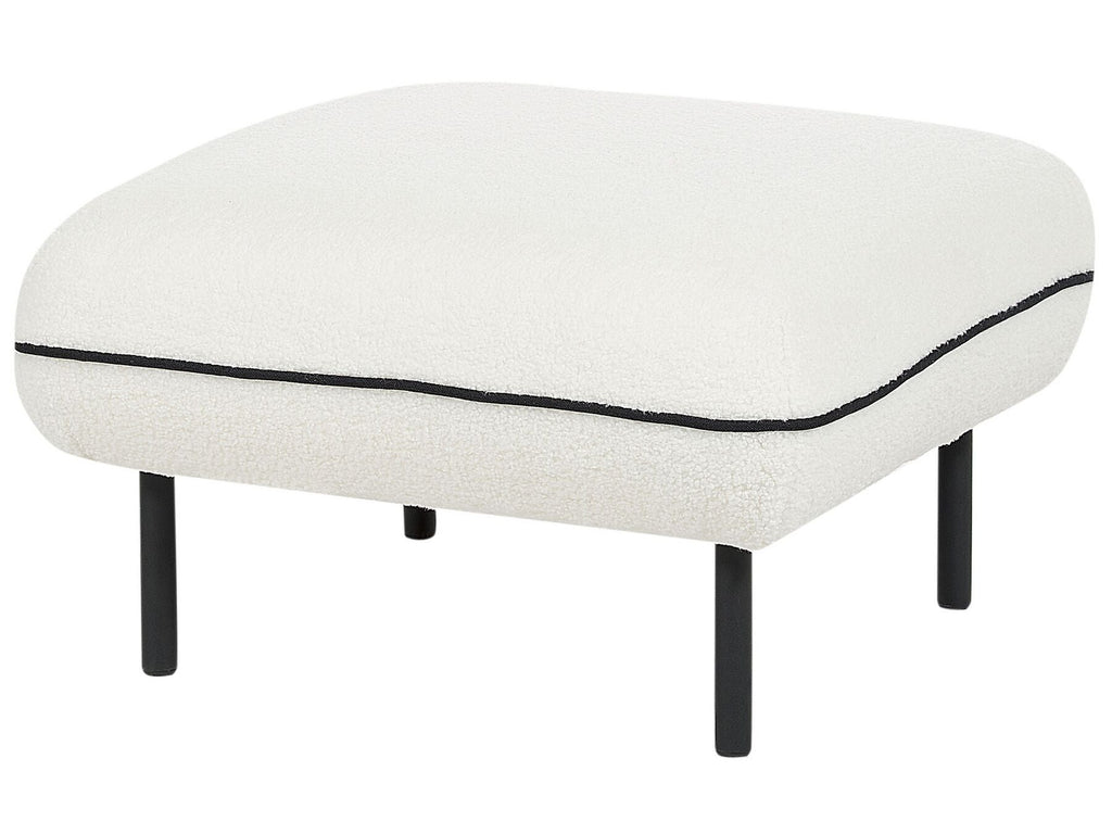 Boucle Sofa with Ottoman White TONSBERG