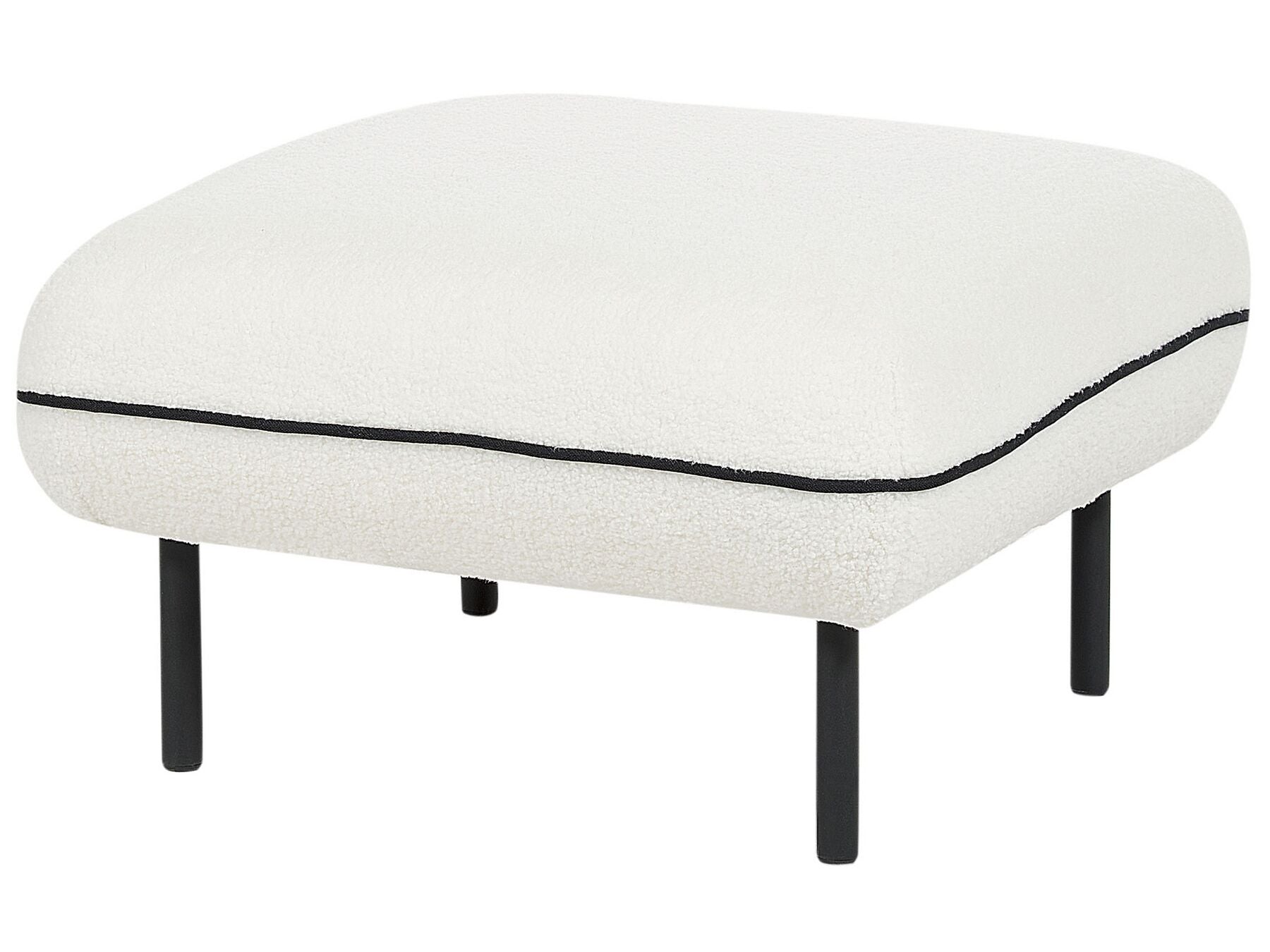 Boucle Sofa with Ottoman White TONSBERG