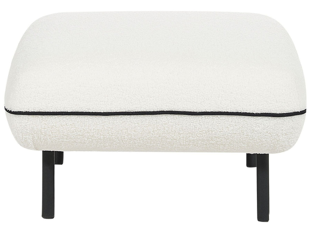 Boucle Sofa with Ottoman White TONSBERG