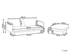 Boucle Sofa with Ottoman White TONSBERG