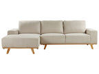 Corner Sofa NORA Fabric Beige 3 Seater Right Hand