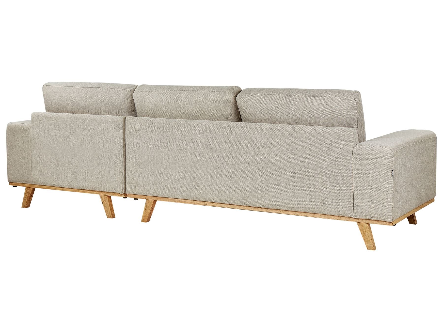 Corner Sofa NORA Fabric Beige 3 Seater Right Hand