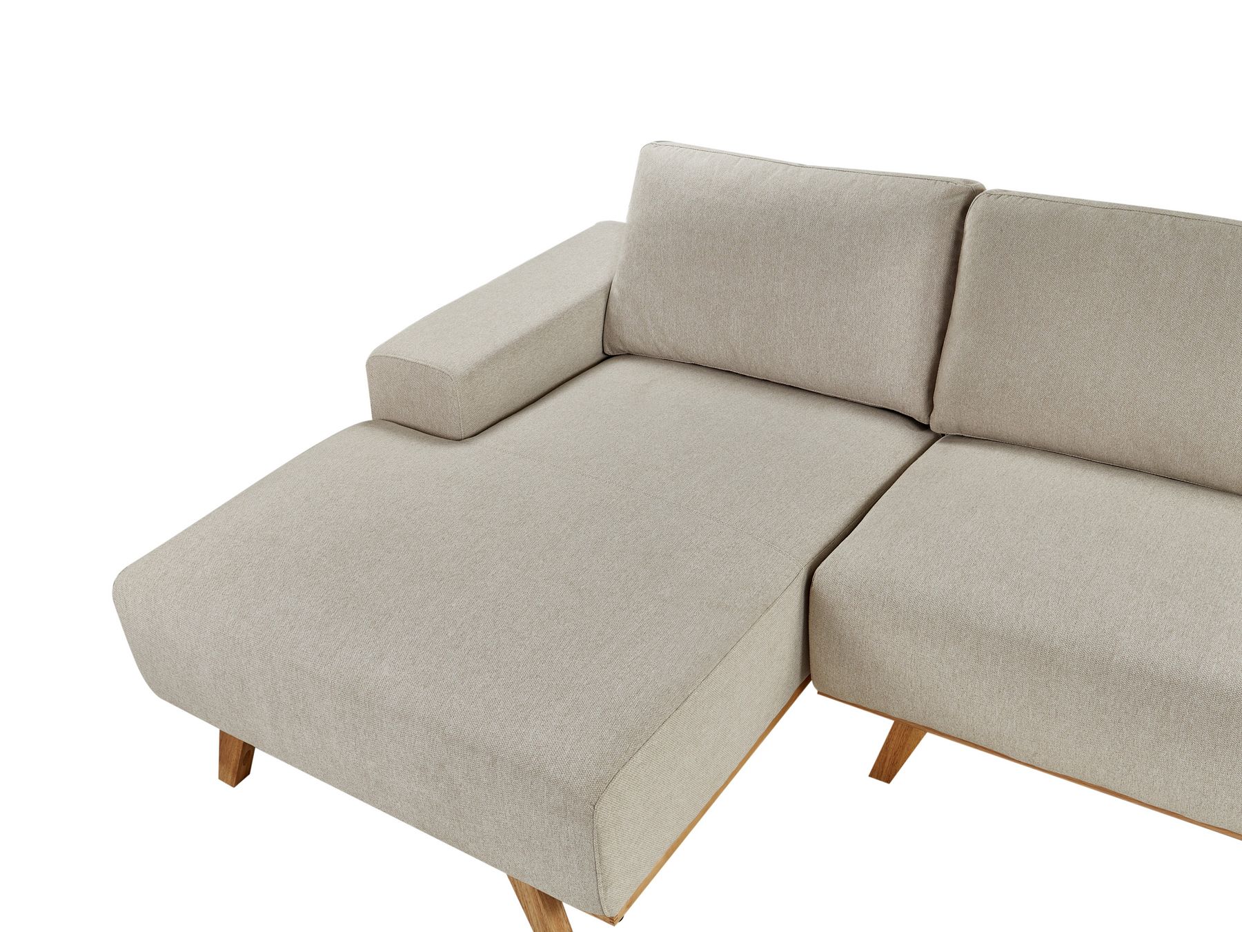 Corner Sofa NORA Fabric Beige 3 Seater Right Hand