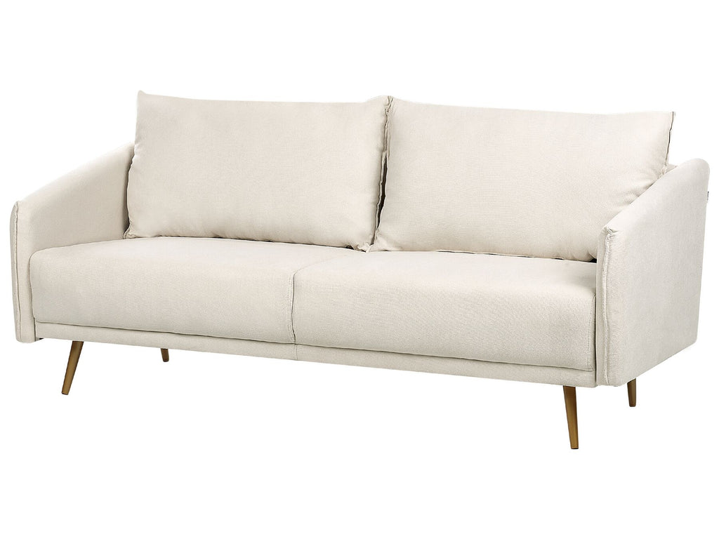 3 Seater Fabric Sofa Beige MAURA