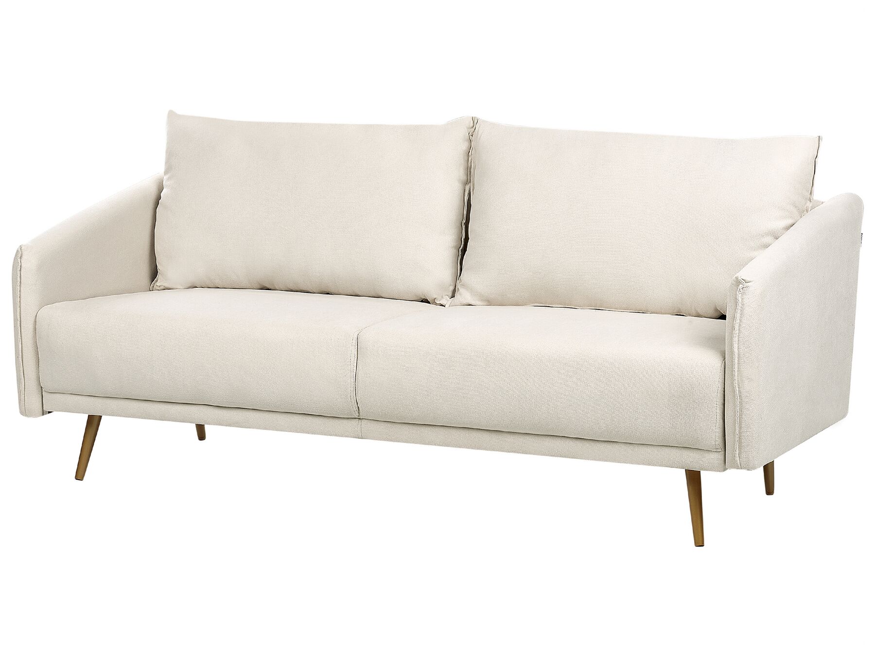 3 Seater Fabric Sofa Beige MAURA