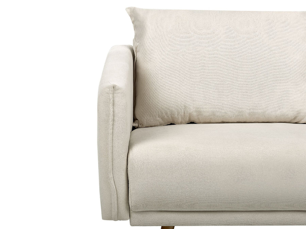 3 Seater Fabric Sofa Beige MAURA