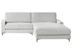 Corner Sofa MALOY Chenille Light Grey 3 Seater Left Hand