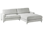 Corner Sofa MALOY Chenille Light Grey 3 Seater Left Hand