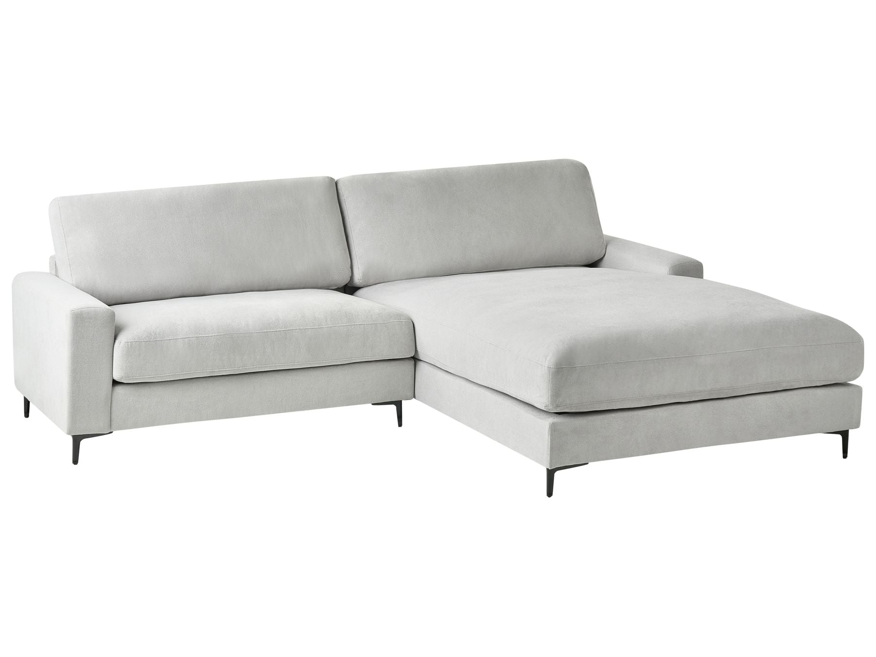 Corner Sofa MALOY Chenille Light Grey 3 Seater Left Hand