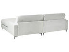 Corner Sofa MALOY Chenille Light Grey 3 Seater Left Hand